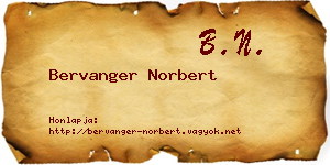 Bervanger Norbert névjegykártya