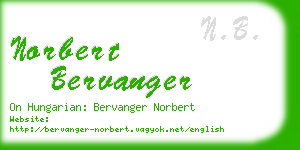 norbert bervanger business card